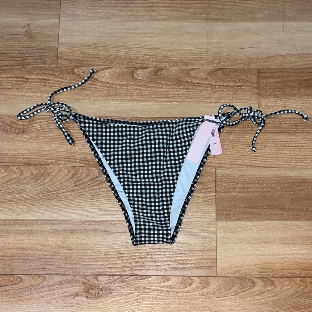 Victoria's Secret Black and White Gingham Bikini Bottom - Picture 1 of 5